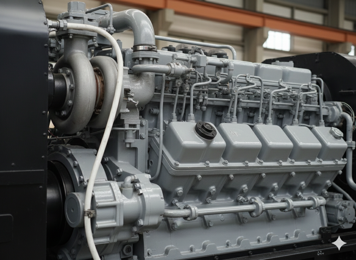 close up picture of the motor of the Henschel DHG700C locomotive